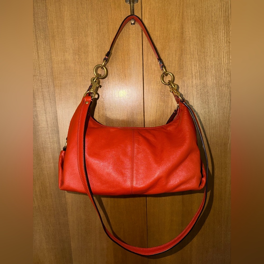 Coach Ashley Leather Convertible Hobo in Orange, Gold Hardware, F19761 - Picture 5 of 16